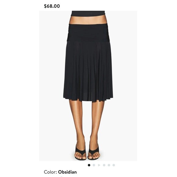 SKIMS Milky Sheer Midi Skirt medium obsidian NWT - Picture 2 of 8